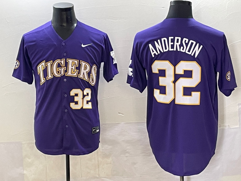 Men 2025 LSU Tigers #32 Anderson blue Joint Name Nike NCAA 2025  Jersey style 2->ncaa teams->NCAA Jersey